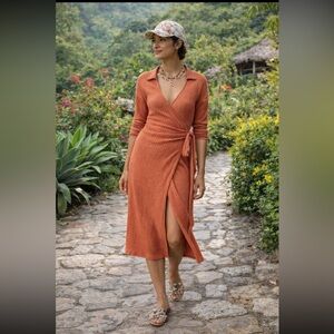 Anthropologie NWT Waffle Wrap Dress Size XS.